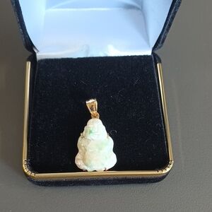 NWOT 14K Gold and Green Buddha Pendant